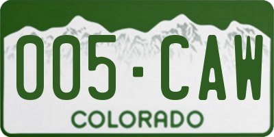CO license plate 005CAW