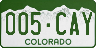 CO license plate 005CAY