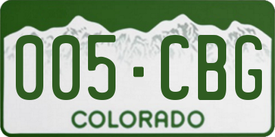 CO license plate 005CBG