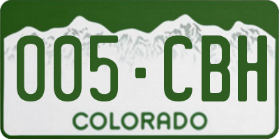 CO license plate 005CBH