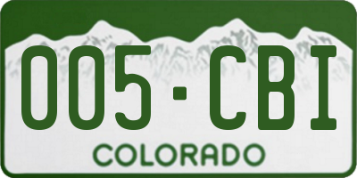 CO license plate 005CBI