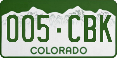 CO license plate 005CBK