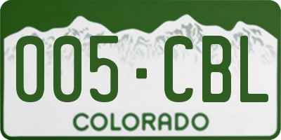 CO license plate 005CBL