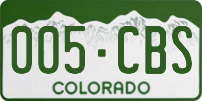 CO license plate 005CBS