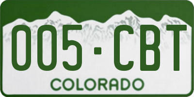 CO license plate 005CBT