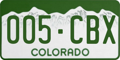 CO license plate 005CBX