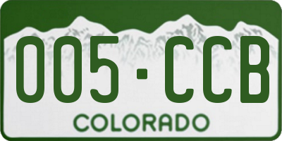 CO license plate 005CCB