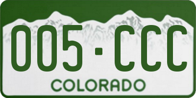 CO license plate 005CCC