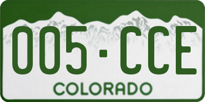 CO license plate 005CCE