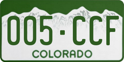 CO license plate 005CCF