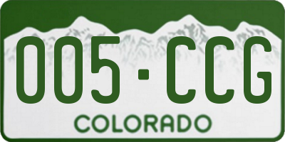 CO license plate 005CCG