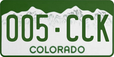 CO license plate 005CCK