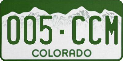 CO license plate 005CCM
