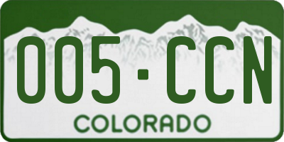 CO license plate 005CCN