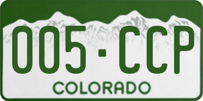 CO license plate 005CCP