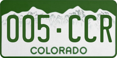 CO license plate 005CCR