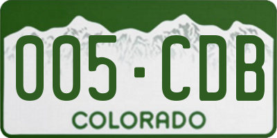 CO license plate 005CDB