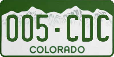 CO license plate 005CDC