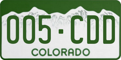 CO license plate 005CDD
