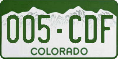 CO license plate 005CDF