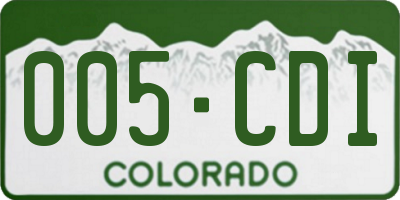 CO license plate 005CDI