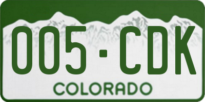 CO license plate 005CDK