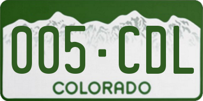 CO license plate 005CDL