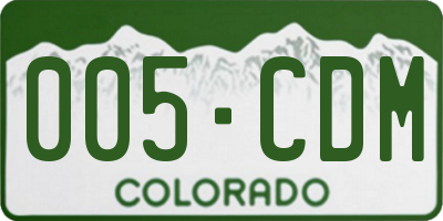 CO license plate 005CDM