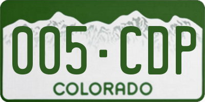 CO license plate 005CDP