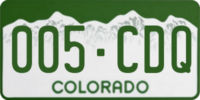 CO license plate 005CDQ