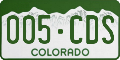 CO license plate 005CDS