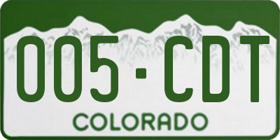 CO license plate 005CDT