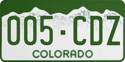 CO license plate 005CDZ