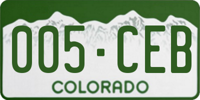 CO license plate 005CEB