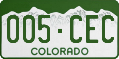 CO license plate 005CEC