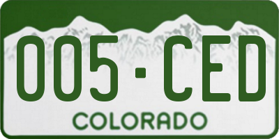 CO license plate 005CED