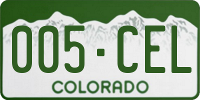 CO license plate 005CEL