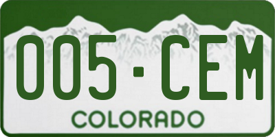 CO license plate 005CEM