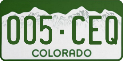 CO license plate 005CEQ