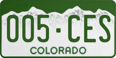 CO license plate 005CES