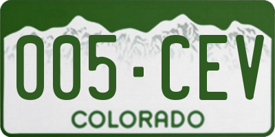 CO license plate 005CEV