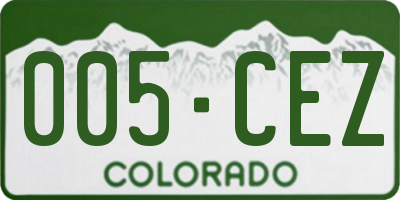 CO license plate 005CEZ