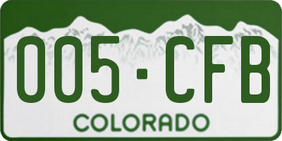 CO license plate 005CFB