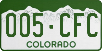 CO license plate 005CFC