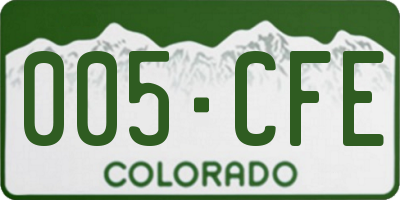 CO license plate 005CFE