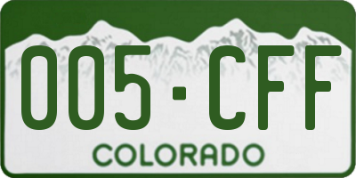 CO license plate 005CFF