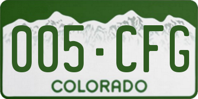 CO license plate 005CFG