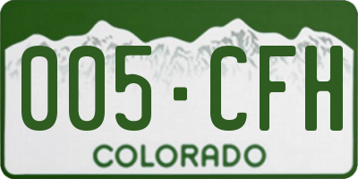 CO license plate 005CFH