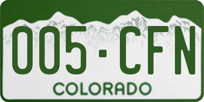 CO license plate 005CFN
