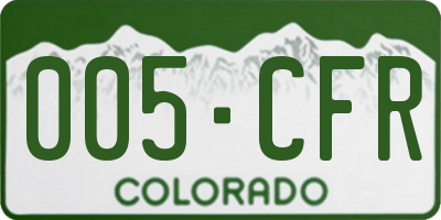 CO license plate 005CFR